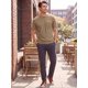 thumbnail image 2 of INSPIRE CHIC Camiseta de Hombre Casual con Cuello Redondo y Bolsillo en el Pecho de Manga Corta Elástica Talla L Caqui, 2 of 5