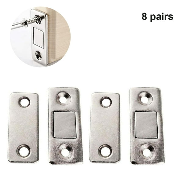 topes magnéticos invisibles ultrafinos para puertas, cierre magnético para cajones, cierre magnético sin perforaciones, tope magnético para armarios y alacenas.