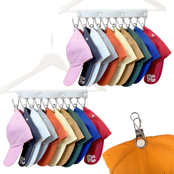 Perchero para Sombreros Perfect Curve Pack de 2 Unidades Blanco con 10 Ganchos