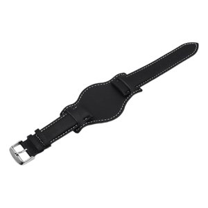 Ioensy - Accesorios Para Correa De Reloj, Cuero De Repuesto Para Hombre, Correa De Muñeca De Liberación Rápida, Color Negro, Ancho 1,8 Cm