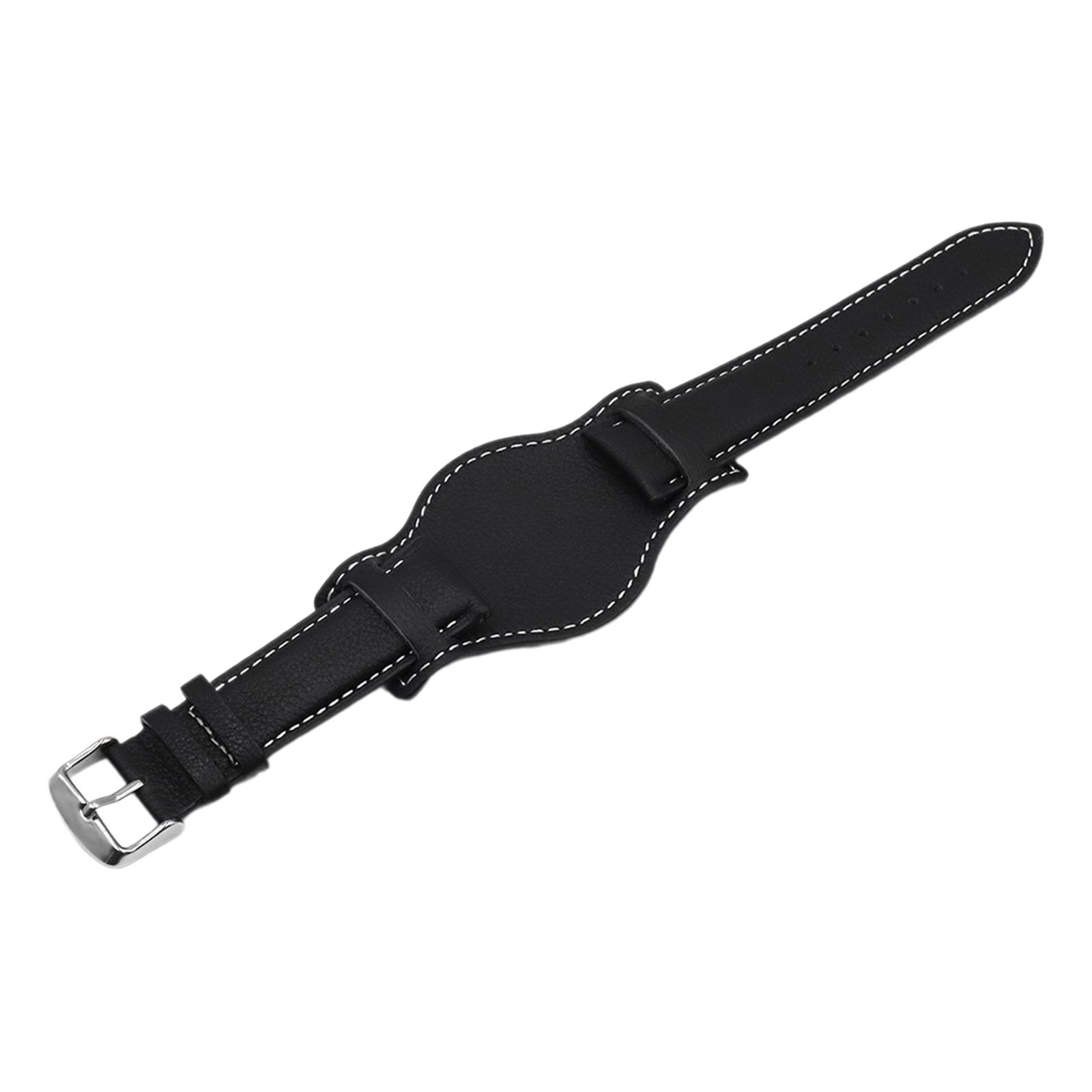 Ioensy - Accesorios Para Correa De Reloj, Cuero De Repuesto Para Hombre, Correa De Muñeca De Liberación Rápida, Color Negro, Ancho 1,8 Cm