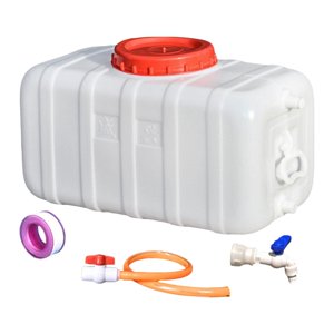 Ioensy - Tanque De Agua Reutilizable, Cubo De Almacenamiento Horizontal Para Camping, Jardín, Coche, Blanco, 47,5 Kg