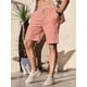 thumbnail image 4 of Shorts casuales de lino para hombre Comdecevis, cintura elástica, talla grande, 4 of 7