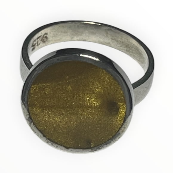Anillo plata 925 y Ojo de Tigre; talla 7 1/2 USA - talla 16 española