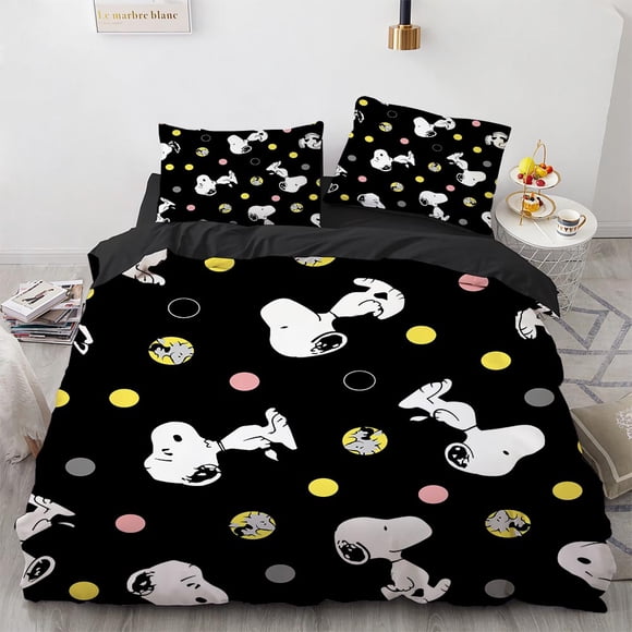 Snoopy Printed 3-Piece Set 1 Fit Bed Cloth Universal, Printed Cartoon Bed Cover ,Suitable for Children and Adults Bed Sheets