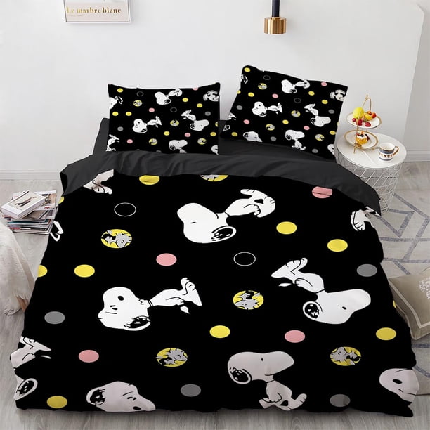 Snoopy Printed 3-Piece Set 1 Fit Bed Cloth Universal, Printed Cartoon Bed Cover ,Suitable for Children and Adults Bed Sheets