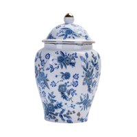 Bothyi - Tarro De Té De Cerámica Porcelana Blanca Azul Con Tapa Para Comedor Oficina Estilo De Boda B