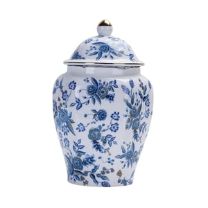 Bothyi - Tarro De Té De Cerámica Porcelana Blanca Azul Con Tapa Para Comedor Oficina Estilo De Boda B