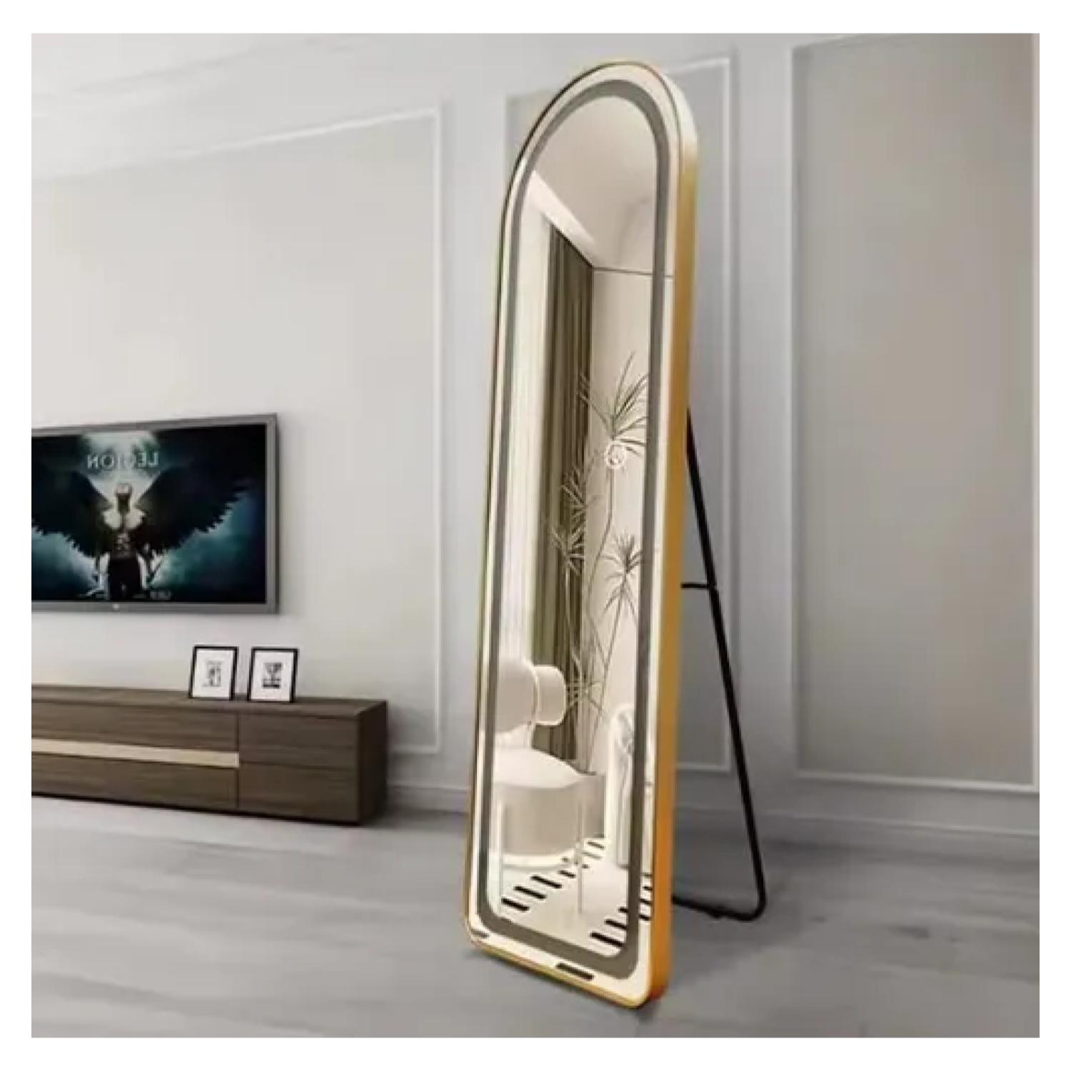 Genérico - Espejo Led Dorado 160 Cm X 50 Cm