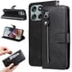 thumbnail image 3 of Funda tipo cartera para Motorola Moto G56 con bolsillo con cremallera y ranuras para tarjetas – Función de soporte Negro, 3 of 5
