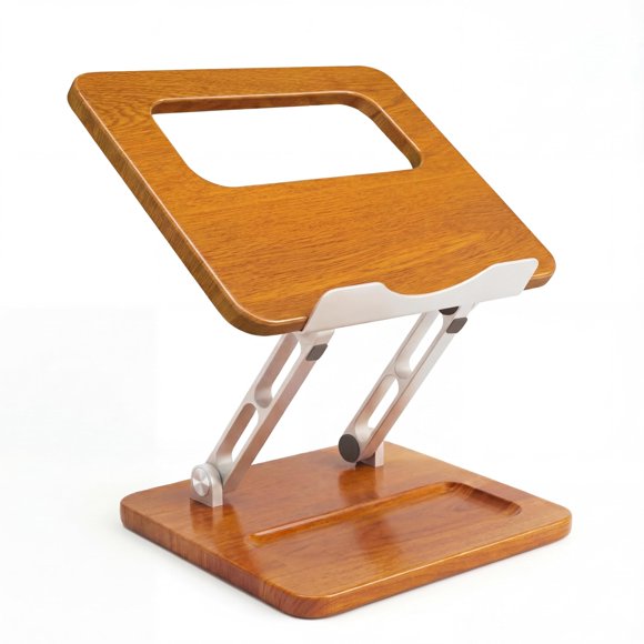Soporte para portátil Craftreasure de madera 28 cm, ajustable 10‑17 pulgadas