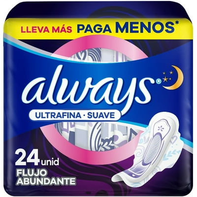 Toallas Higiénicas Ultrafina Suave, Largas 24 Un Always