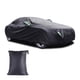 thumbnail image 1 of Funda para coche con revestimiento negro plateado, resistente a la lluvia y al sol, con tira reflectante de poliéster., 1 of 5
