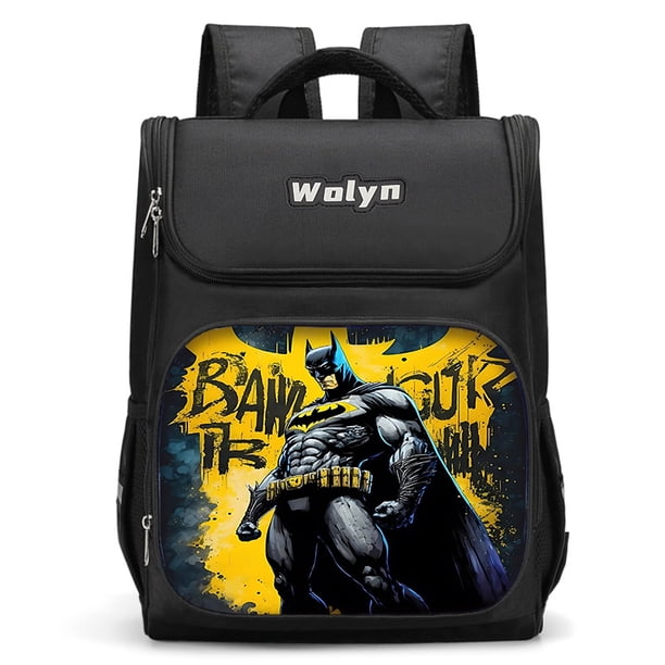 Cartoon Super Hero B-BatmanS Large Child Backpack Boy Girls School Bag Men Women Traveling Backpack Durable Multi Compartmen