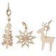 thumbnail image 1 of 15 piezas de madera del árbol de navidad de los ciervos del copo de nieve que cuelga los ornamentos de la decoración, 1 of 3