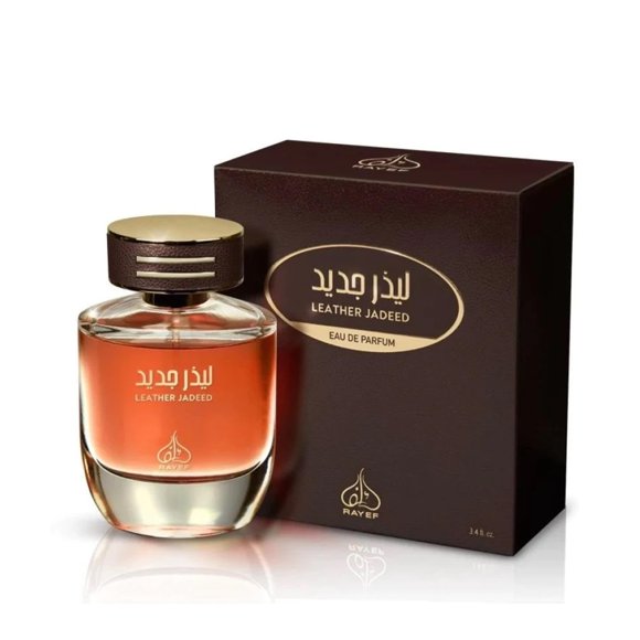 Perfume Rayef Leather Jadeed Eau de Parfum en aerosol, 100 ml
