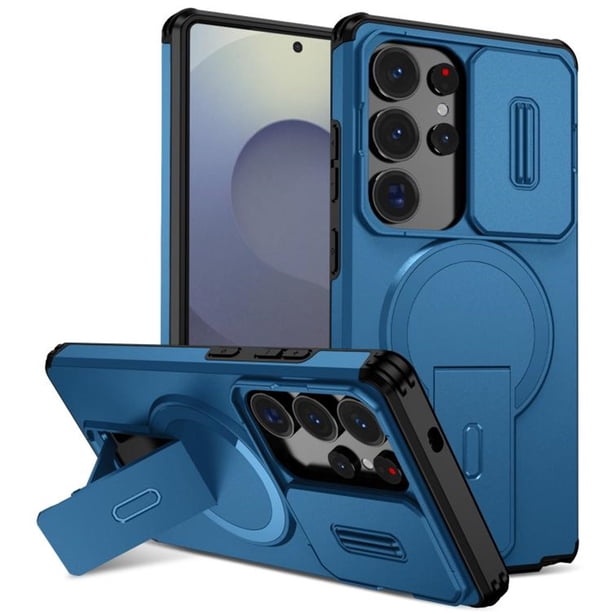 Funda para Samsung Galaxy S25 Ultra 5G 6.9" con Soporte Plegable Invisible, Carga Inalámbrica Magnética MagSafe, Carcasa Deslizante para Cámara, a Prueba de Golpes y Caídas, Funda Protectora Resisten