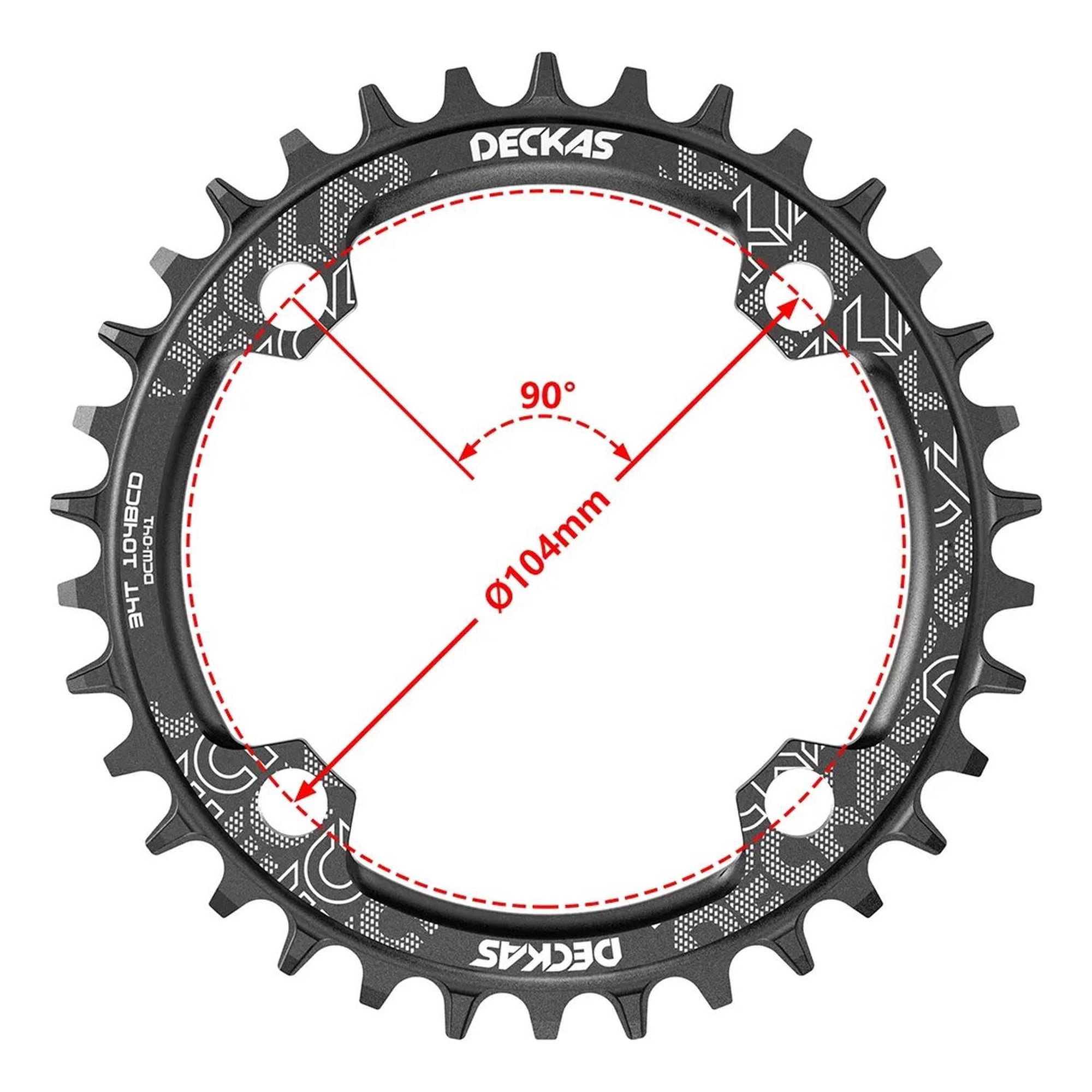 Genérica - Plato Redondo Mtb Narrow Wide Bicicleta 30t 32t 34t 36t 38t Negro
