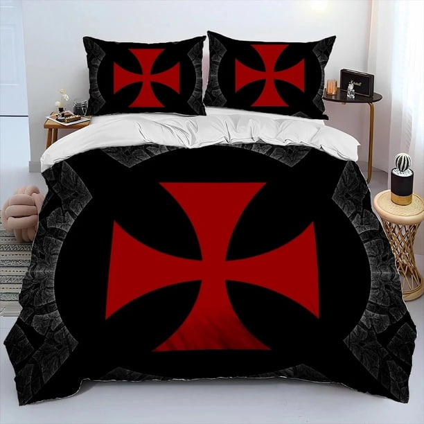 Cavalier Knight Templar Crusaders Comforter Bedding Set,Duvet Cover Bed Set Quilt Cover Pillowcase,king Queen Size Bedding SetBed Sheets