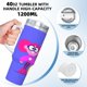 thumbnail image 5 of Maddie + Triggs Vaso aislado de acero inoxidable con asa, diseño temático, regalo para familia, amigos y fans; incluye pajita y encaja en el portavasos estándar, 40 oz, 5 of 6
