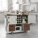 thumbnail image 1 of K&K 54" Farmhouse Kitchen Island with Drop Leaf, Power Outlet, Kitchen Storage Cart with 2 Doors, 2 Drawers, Rolling Kitchen Island on 4 Large Wheels with Spice Rack for Kitchen, Dining Room, White, 1 of 3
