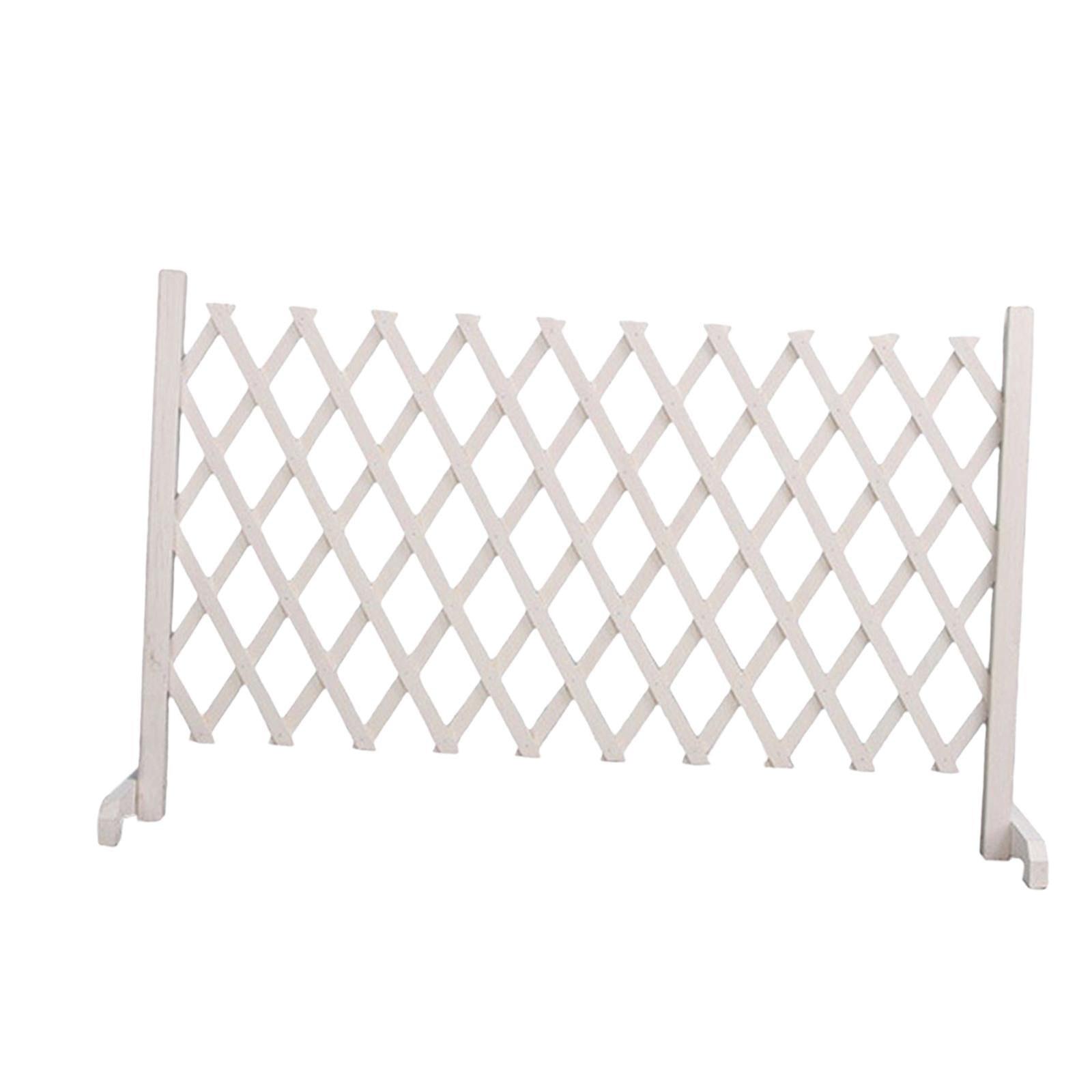 Magideal - Puerta De Puerta De Madera Para Perros Puerta De Jardín De Patio Extensible Para Cachorros Pequeños Perros Medianos Uso En Interiores Al Aire Libre 190cmx90cm Blanco