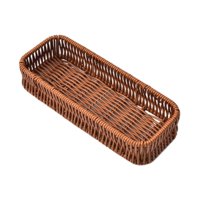 Magideal - Cesta De Servicio Tejida De Imitación De Ratán, Cesta De Pan, Bandeja De Comida, Soporte Para Frutas, Organizador Decorativo Para Bocadillos, Bebidas, S