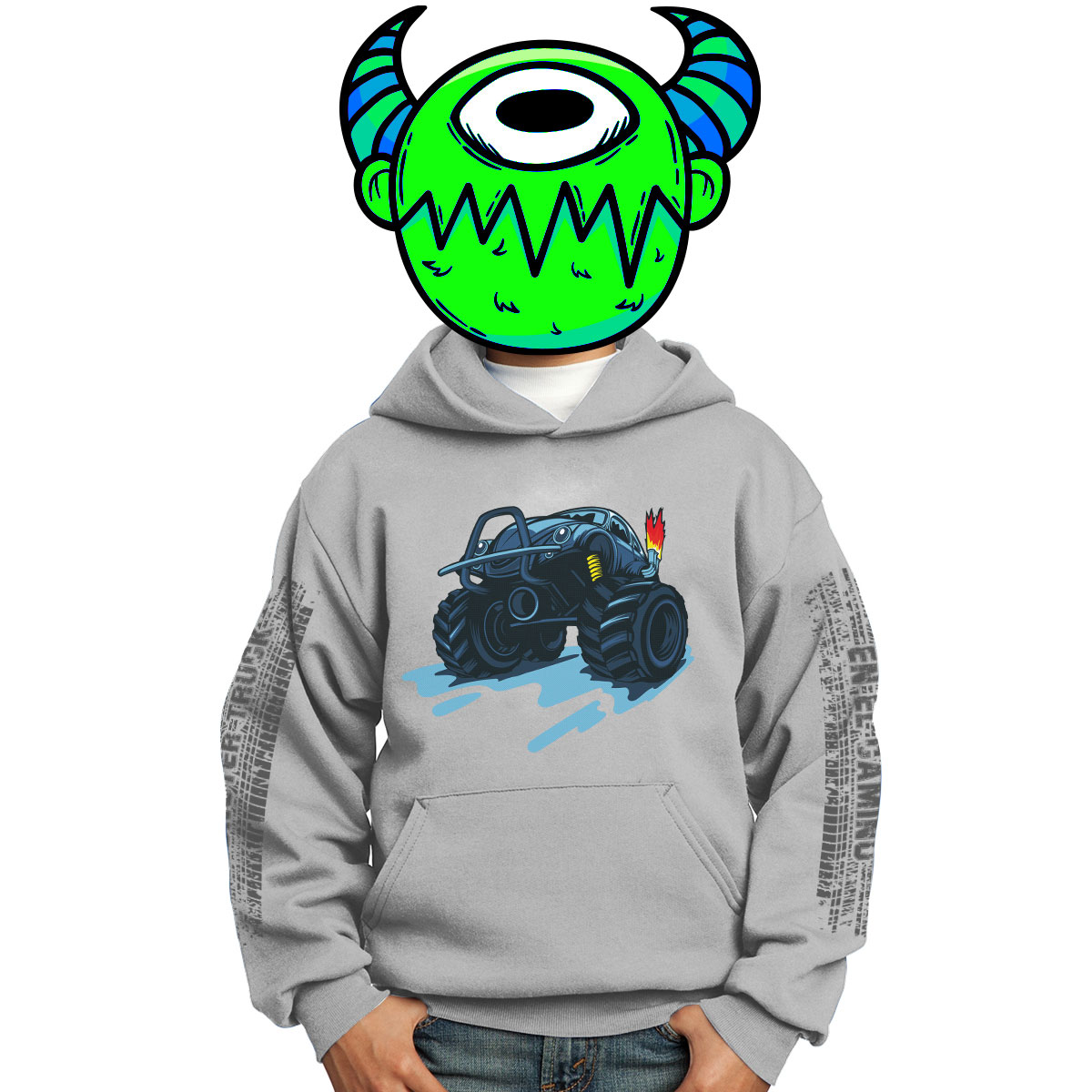 Bagustore - Polerón Estampado Bagù Monster Truck
