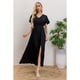thumbnail image 2 of Vestido Largo Verano Mujer Manga Corta Abertura Botones 328, 2 of 3