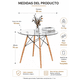 thumbnail image 5 of Mesa de Comedor Redonda 80 cm Vidrio Templado 10 mm Base Madera de Haya, 5 of 6