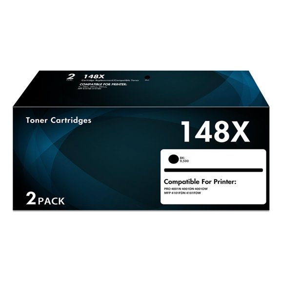 Cartucho de tóner aceink 148X W1480X negro, paquete de 2, alto rendimiento