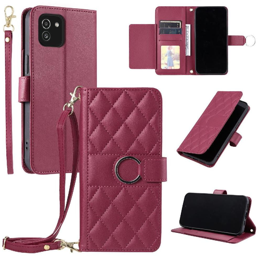 Funda Tipo Billetera Foxdock Para Samsung Galaxy A03 – Tapa Abatible Con Correa Para Mujer