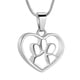 thumbnail image 1 of Collar Con Colgante Conmemorativo De Acero Inoxidable Con Corazón Y Huella De Pata, 1 of 6