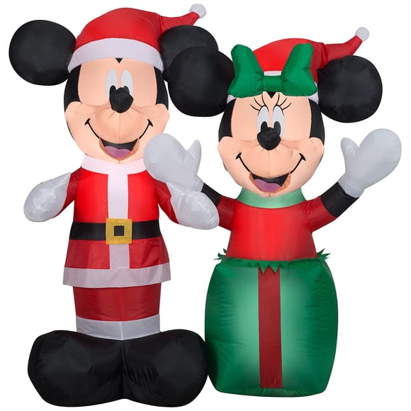 Gemmy inflable con escenas de Santa Mickey y Minnie de 1,2 m de altura