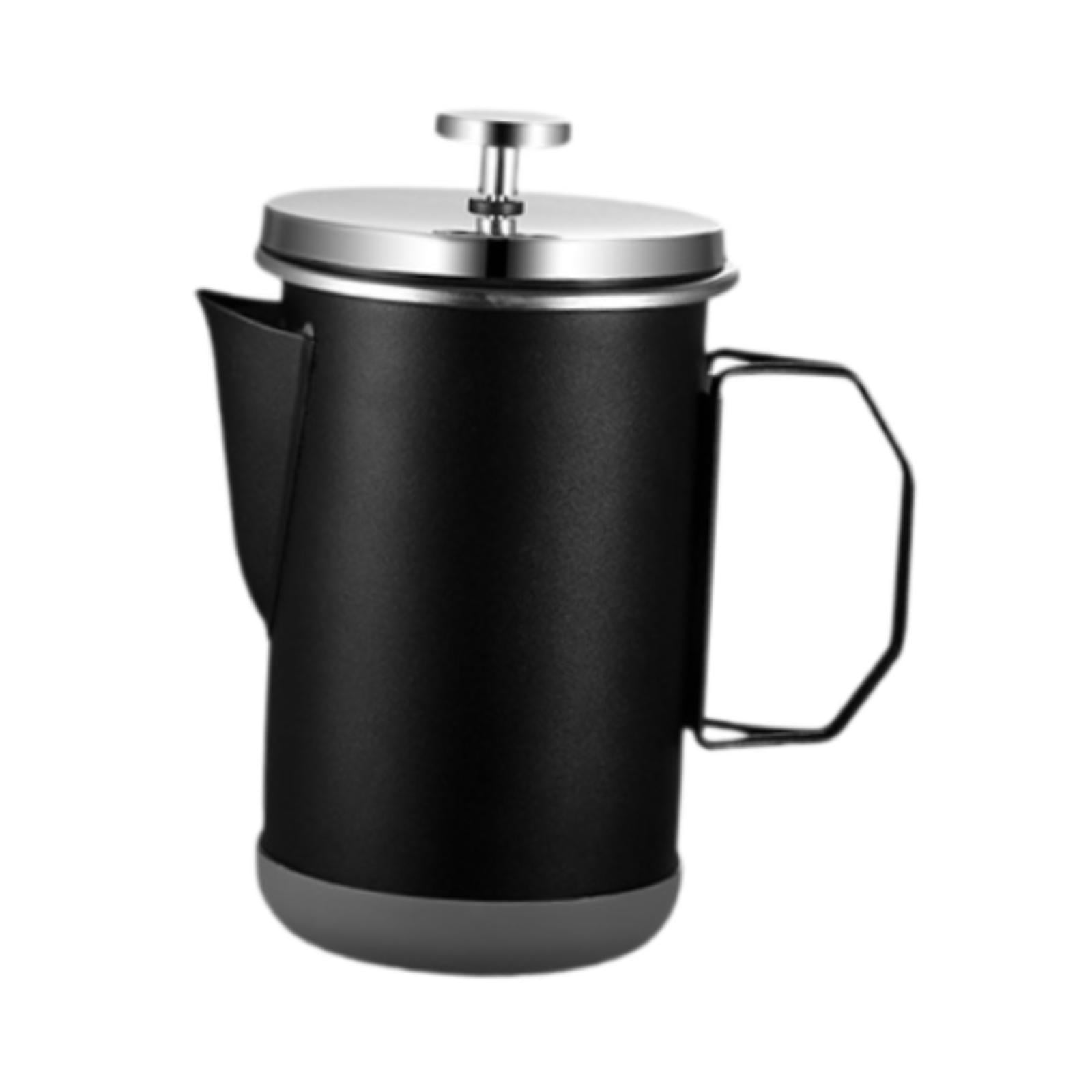 Magideal - Cafetera A Presión Francesa, Tetera De Café De 1l, Resistente Al Calor, Café Molido, No Necesita Cafetera Espresso, Barra De Café, Oficina, Uso Domést Negro