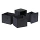 thumbnail image 1 of Canastas plegables Ergode Wood Capri, juego de 4, negras, de poliuretano, 1 of 1