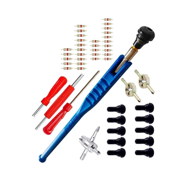 Kit De Herramientas De Reparación De Válvulas De Neumáticos, Herramienta De Extracción De Núcleos Y Vástago De Válvula TR412, 47 Piezas