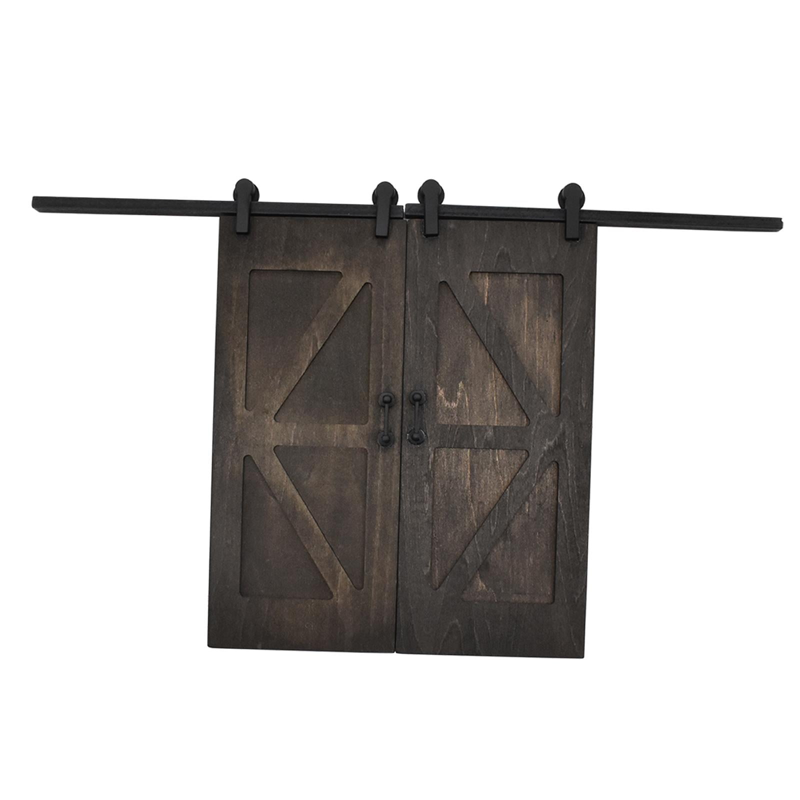 Magideal - Mini Puerta De Casa De Muñecas, Modelo De Muebles Negros Vintage, Simulación De Madera Para Baño, Casa De Muñecas