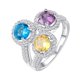 thumbnail image 1 of Anillos de Compromiso para Mujer de 3 Piedras Anillos de Plata Esterlina S925 para Mujer Corte Redondo AAAAA Circón Anillos de Boda de Eternidad Elegantes Hipoalergénicos Anillos de Promesa, 1 of 8