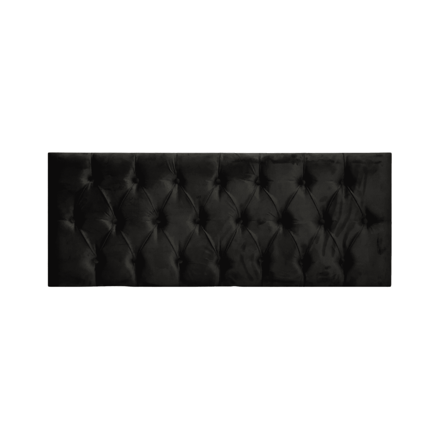 Importclick - Respaldo Elegante King Capitone 180x60 Cm Negro Felpa Botones