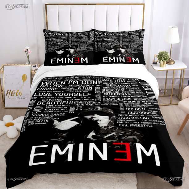 Eminem hip-hop singer All Season Duvet casal Cover Bedding Sets Soft Quilt Cover and Pillowcases Teen Single/Double/Queen/ Bed Sheets