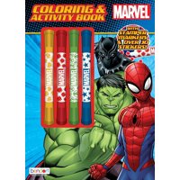 Libro Para Colorear Marvel Avengers Con 4 Marcadores De Sellos, 48 Páginas