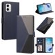 thumbnail image 1 of Cartera Plegable para Motorola Moto G73, PU Tricolor con Ranuras, Azul Oscuro, 1 of 6