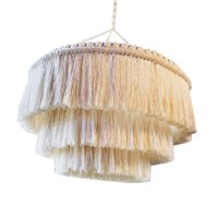 Magideal - Pantalla De Lámpara Colgante De Macramé, Pantalla De Lámpara Con Adornos Bohemios Tejidos A Mano, Funda De Lámpara Colgante Para Dormitorio, Habitació 30Cmx40Cm