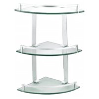 Artihogar - Esquinero Ducha Baño 3 Repisas Vidrio Templado Aluminio