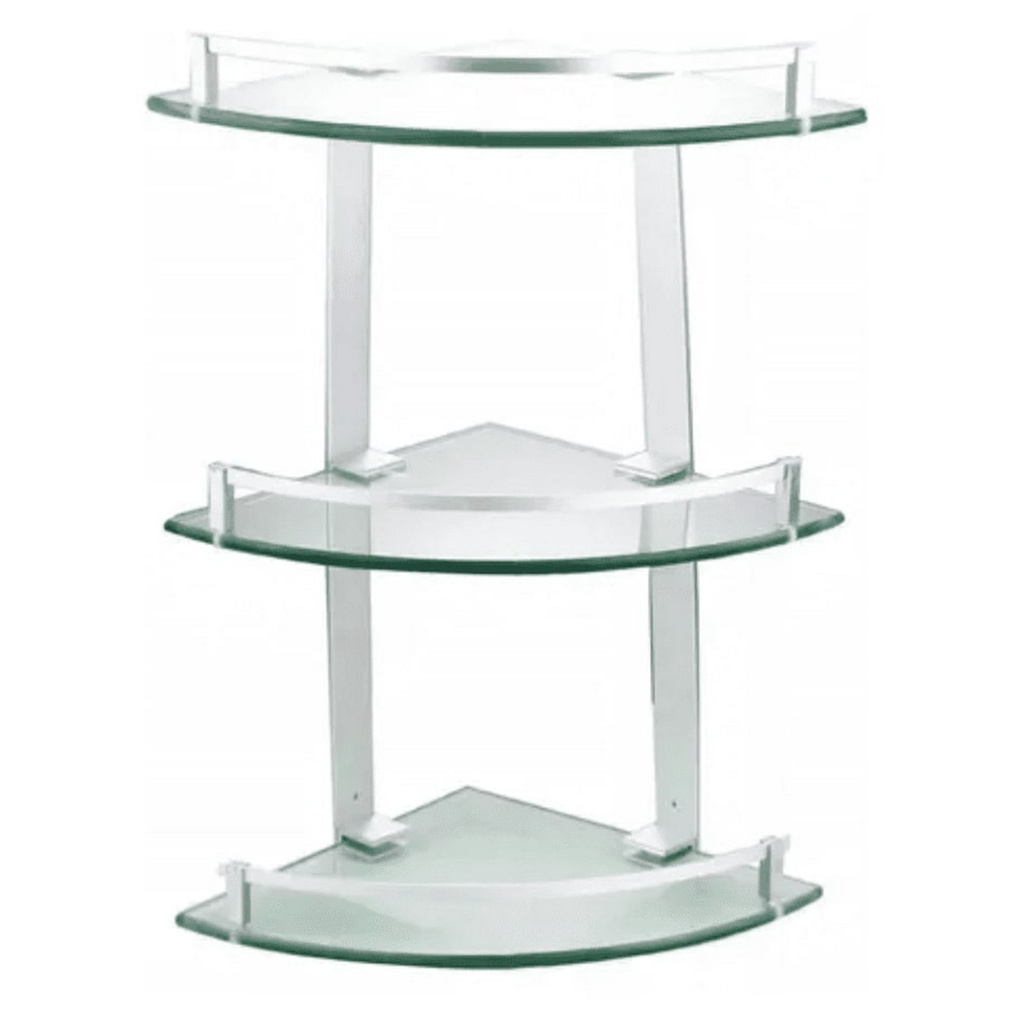 Artihogar - Esquinero Ducha Baño 3 Repisas Vidrio Templado Aluminio