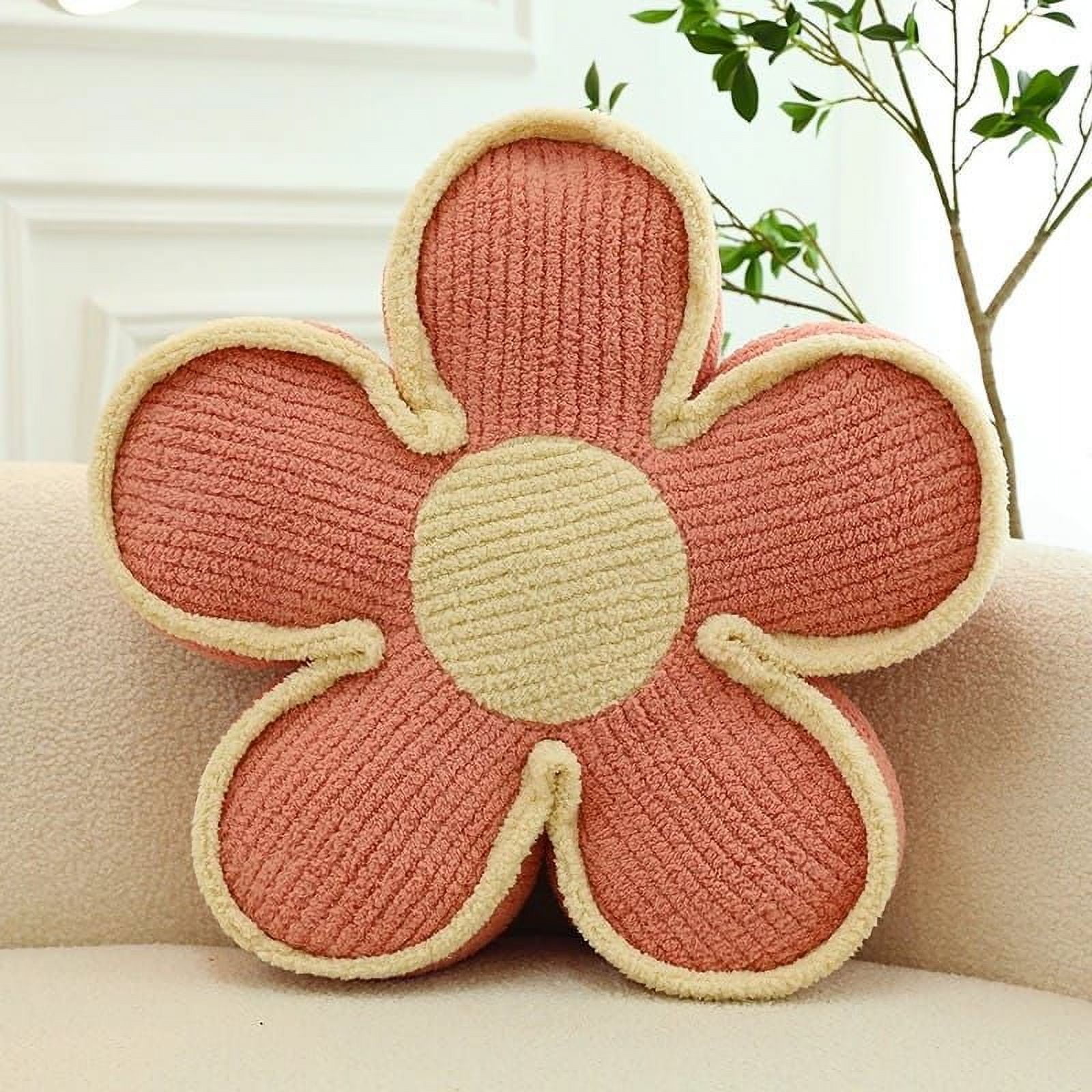 Genérico - Set De 4 Cojines Diseño Flor Color Rosado