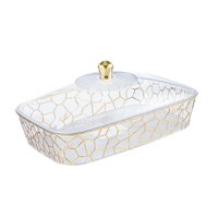 Magideal - Servir Bandeja Con Plato De Tapa Decoración Del Hogar Decoración De Bocadillos Múltiples Contenedor De Almacenamiento De Alimentos Para Nueces Familia L