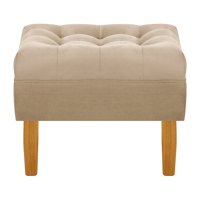 Bodevir - Pouf Wood 1C Felpa 04 Beige