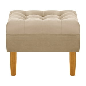 Bodevir - Pouf Wood 1C Felpa 04 Beige